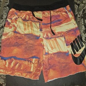 Nike Men's Orange and Black Shorts